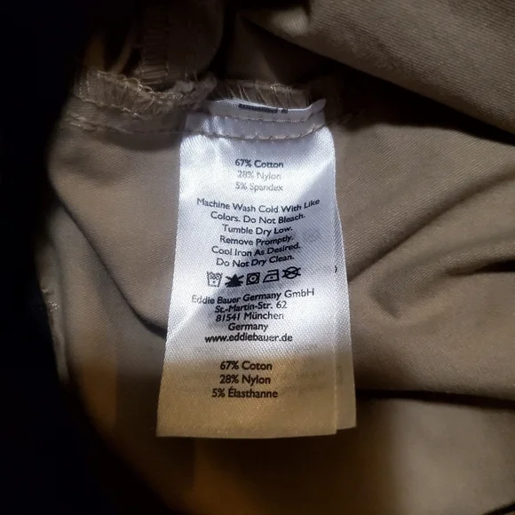 Eddie Bauer Mens Tan Voyager Flex Chino Slim Straight Leg Pants Size 32 NWT - Picture 8 of 12
